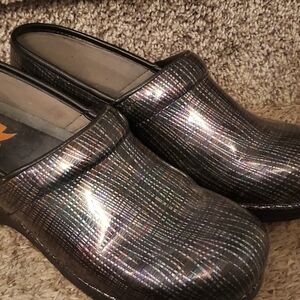 Dansko Black Patterned Mules